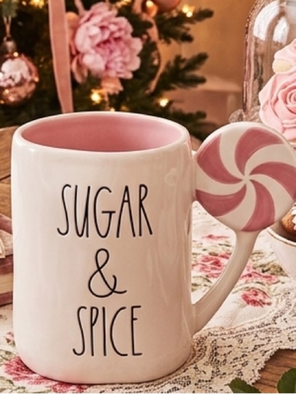 Rae Dunn "Sugar & Spice" Mug with Candy Accent